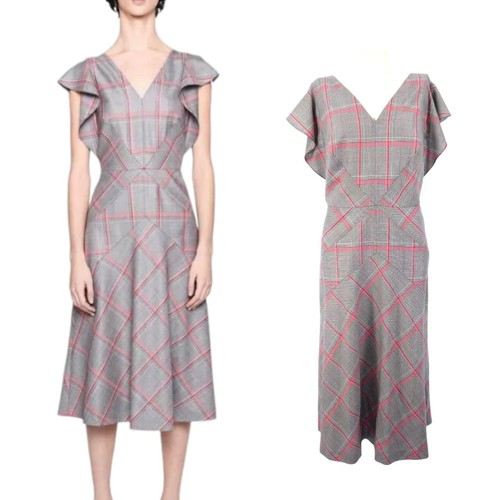 Scada midikleid grau kariert - grau,