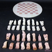Afrikanisches Schachspiel aus Speckstein, gebraucht