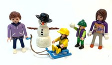 Playmobil Winter * Mann Frau Kinder (Junge & Mädchen) Schlitten Schneemann