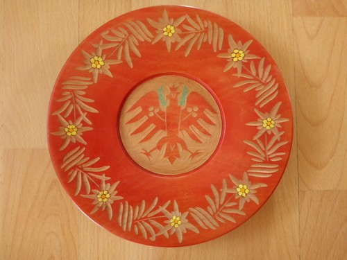 Alter holzteller tiroler adler - alter,