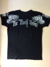 Herren T-Shirt Slim The Rock Angel Flügel Strass Steine Gr.L Baumwollmix schwarz