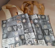 Tasche, Damentasche , Stoffbeutel , Handarbeit, WEIHNACHTEN- GRAU MEHRFARBIG
