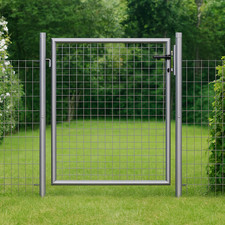 Gartentor Gartentür 105x75 Zauntor Hoftor Tor Doppeltor Silbern Verzinkter Stahl