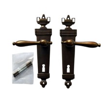 BB 72 Prunk Tür Griffe Jugendstil Messing Antik Türgriffe Türklinken S83-1A