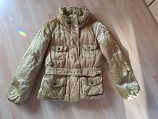 Jacke, Gr. 38, goldfarben, Winter, Reißverschluss, Druckknöpfe, Gürtel, Taschen
