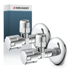 KIRCHHOFF Eckventil | 1/2" AG x 3/8" AG | mit Schubrosette | Chrom