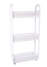 Rollwagen "Eleganz" drei geräumige Ebenen 39,5 x 81,5 x 14,5 cm 6561390 Weiß NEU