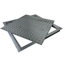 Schachtdeckel mit Rahmen vollverzinkt 15 x 15 cm bis 100 x 100 cm Kanalabdeckung