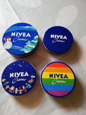 4 NIVEA-Creme-Blechdosen -