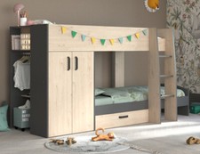 Hochbett Etagenbett Kinderbett mit Kleiderschrank Bettschubkasten Stauraum Stim