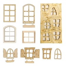 Fenster Wichtelfenster Holz Fensterbank Möbel f. Wichtel Elfen Feen Häuser etc.