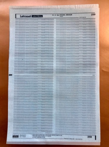 Letraset 259 futura medium - 259,