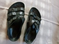 Birkenstock Florida Gr. 38 schwarz Leder, getragen, noch gut erhalten