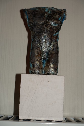 Skulptur torso mann metall - skulptur,