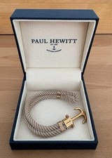 Damen-Armband Paul Hewitt mit Anker Gold + Textilband Beige Gr. S *NEU*