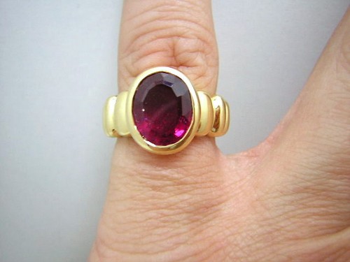 Pink turmalin ring 750 - turmalin,
