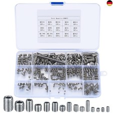 300 Stück Madenschrauben Set, Gewindestifte Inbusschraube Sortiment Kit, M2.5 