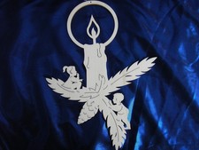 Fensterbild Kerze auf Zweig 