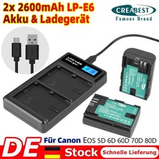 2x LP-E6 Akku + Dual