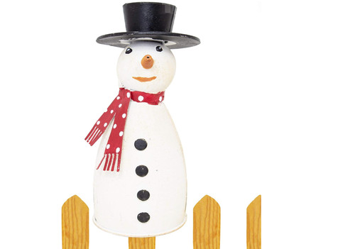 Zaunfigur schneemann eisen - schneemann,