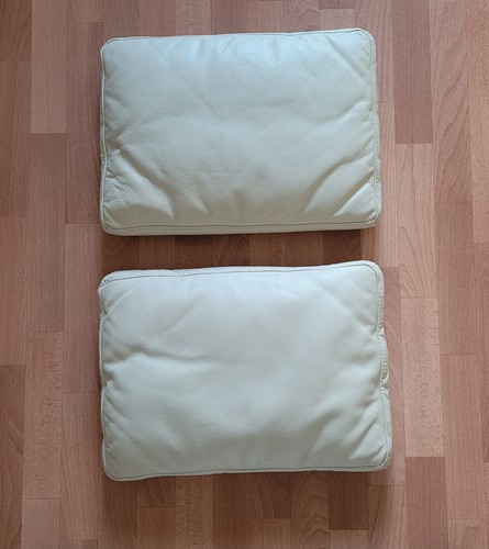 Modische leder kissen beige - leder, kissen,
