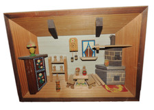 3D-Bauernstube--Bild aus Holz-Handarbeit