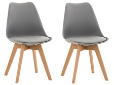 #Lage406 2x Stuhl Linares grau Küchenstuhl Esszimmerstuhl Polsterstuhl Stuhlset