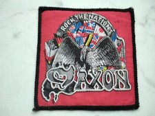 SAXON PATCH Original 80er ROCK THE NATIONS Vintage Aufnäher 9,5x9cm Heavy Metal 