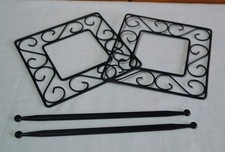 2 Raffhalter für Gardinen - Vorhang Halter - schwarz - Metall