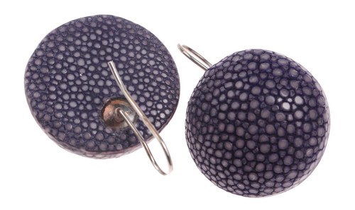 Rochenleder ohrringe cabochon - ohrringe,