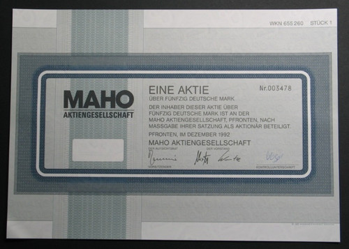 Deckel maho 10 aktien - maho,