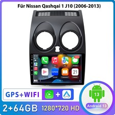 DAB+ Für Nissan Qashqai J10 2007-2015 Android 13 Carplay Autoradio GPS Navi 64GB