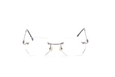 Brille Fassung Bohrbrille Grau federleicht Rahmenlos Herren Edelstahl 48-20mm F2