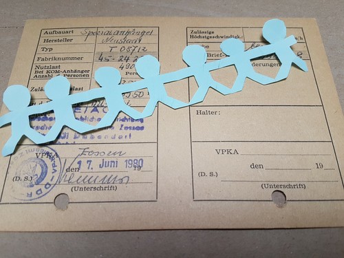 Kfz brief zulassung ddr - kfz, ifa