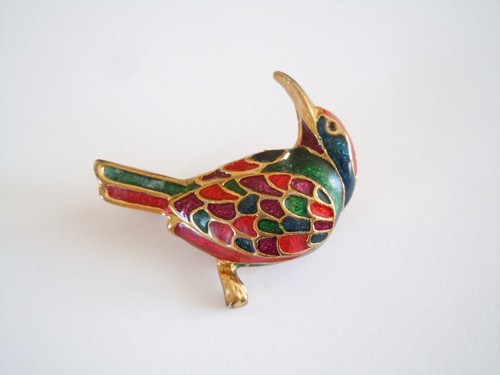 Brosche email vogel - brosche,