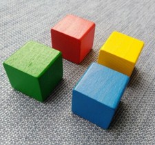 12 Stück Holzwürfel blau