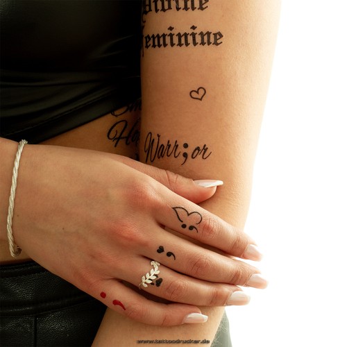 Semikolon tattoo karte - 2, x