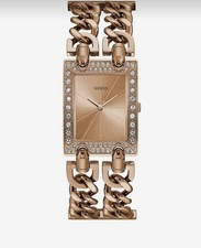 GUESS Damen-Armbanduhr mit Schmuckstücken Rosegoldfarben