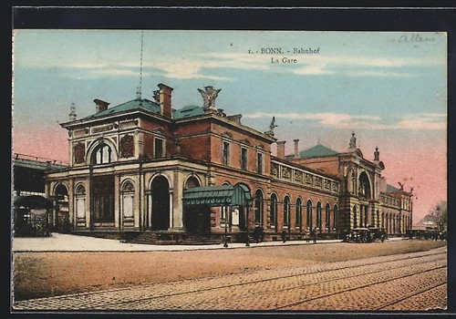 Ansichtskarte bonn bahnhof - ansichtskarte, bonn,