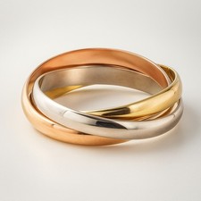 18K 750 Tricolour Gold Trinity Ring RG 65 Neuwertig Zertifikat DHL Top