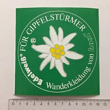 alter Aufkleber Sticker Edelweiß für Gipfelstürmer Wanderkleidung von Hoal