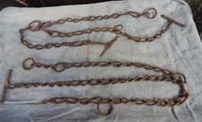 2 x alte Eisenkette Kette Viehkette Gliederkette rostig urig Bauer Garten Deko