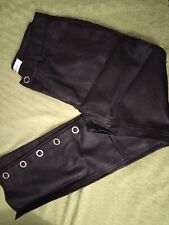 Damen Lederhose* Vegan* von Heine*Gr.38/M*Schwarz*Nieten am Bein aufknöpfbar