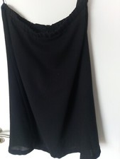 Schwarzer Rock lang mit Unterrock, Dehnbund, schwingend ,Größe 48 (39)