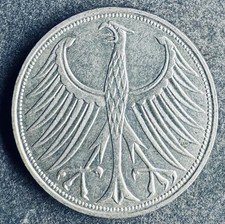 5 Mark 1972 J BRD Silberadler Heiermann 11,2 g .625 Silber KM#112 K111025J