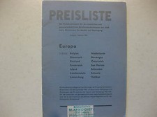 Preisliste Briefmarkenfachhandel der DDR 1966 Europa