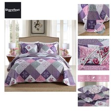 Tagesdecke Bettüberwurf 220x240 cm für Doppelbett Gesteppte Decke Set mit Kis...