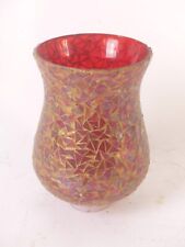 Mosaik Glas Lampenschirm Rot Gold D 14 cm H 21 cm