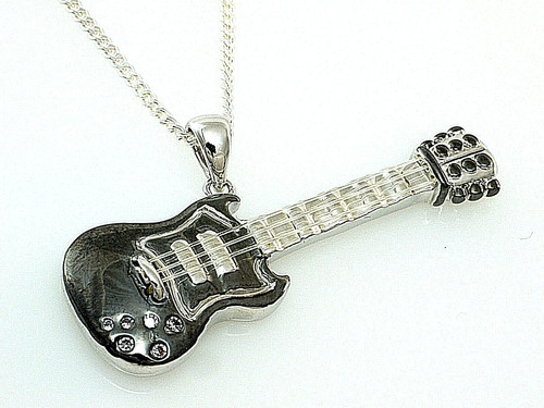 Silberkette mit gitarren - mit,