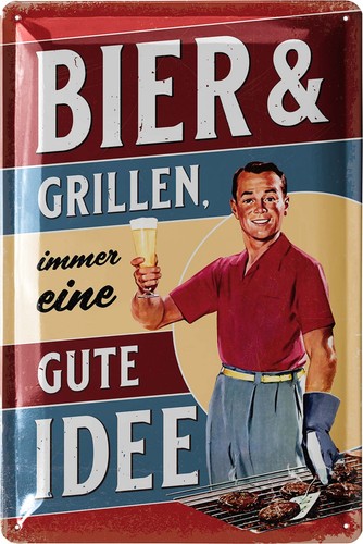 Retro blechschild bier und - retro,